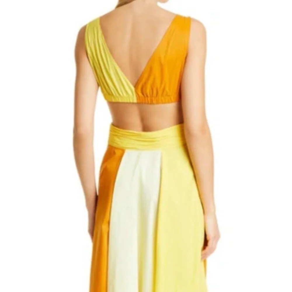 STAUD Passage Dress - Orange Yellow Multi - Picture 3 of 4